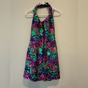 Colorful Cocktail Halter Party Dress